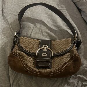 Vintage Coach Brown Designer Shoulder Bag F10925
